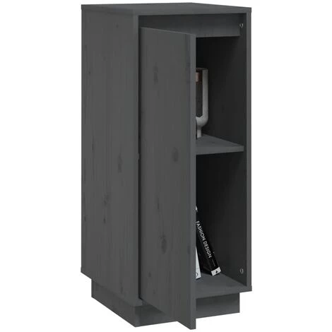 YOUTHUP Buffets 2 Pcs Gris 31,5x34x75 Cm Bois Massif De Pin - Gris 4 YOUTHUP Buffets 2 Pcs Gris 31,5x34x75 Cm Bois Massif De Pin - Gris – Image 4
