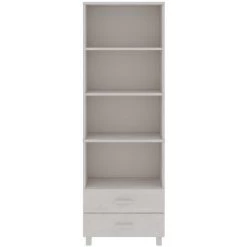YOUTHUP Buffet Haut Blanc 60x35x180 Cm Bois Massif De Pin - Blanc -Buffet et enfilade Soldes 59761094 5