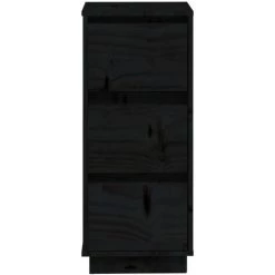 YOUTHUP Buffets 2 Pcs Noir 32x34x75 Cm Bois Massif De Pin - Noir -Buffet et enfilade Soldes 59761159 4
