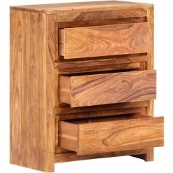 YOUTHUP Armoire à Tiroirs 60x33x75 Cm Bois D'acacia Massif - Brun -Buffet et enfilade Soldes 59761287 3