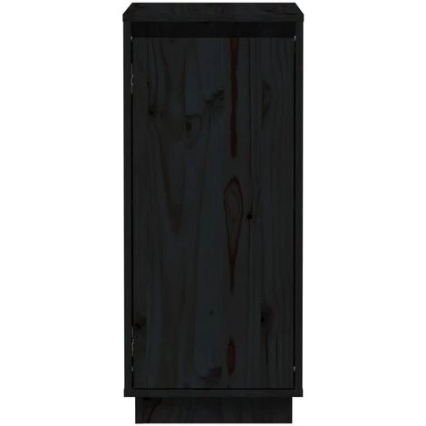 YOUTHUP Buffet Noir 31,5x34x75 Cm Bois Massif De Pin - Noir 5 YOUTHUP Buffet Noir 31,5x34x75 Cm Bois Massif De Pin - Noir – Image 5