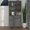 YOUTHUP Buffet Bois Massif De Pin Gris Foncé - Gris