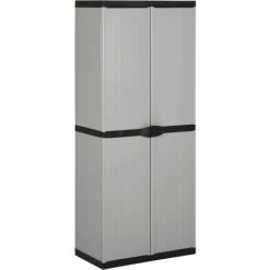 YOUTHUP Armoire De Rangement De Jardin 3 étagères Gris/noir 68x40x168cm - Gris