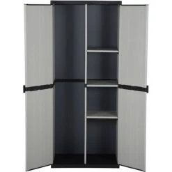 YOUTHUP Armoire De Rangement De Jardin 3 étagères Gris/noir 68x40x168cm - Gris -Buffet et enfilade Soldes 59761701 3