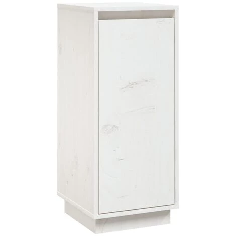 YOUTHUP Buffet Blanc 31,5x34x75 Cm Bois Massif De Pin - Blanc 2 YOUTHUP Buffet Blanc 31,5x34x75 Cm Bois Massif De Pin - Blanc – Image 2