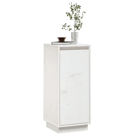 YOUTHUP Buffet Blanc 31,5x34x75 Cm Bois Massif De Pin - Blanc 4 YOUTHUP Buffet Blanc 31,5x34x75 Cm Bois Massif De Pin - Blanc – Image 4