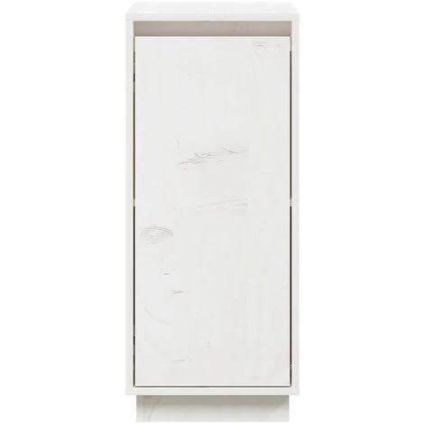 YOUTHUP Buffet Blanc 31,5x34x75 Cm Bois Massif De Pin - Blanc 5 YOUTHUP Buffet Blanc 31,5x34x75 Cm Bois Massif De Pin - Blanc – Image 5