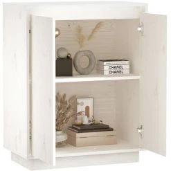 YOUTHUP Buffet Blanc 60x34x75 Cm Bois Massif De Pin - Blanc 9 YOUTHUP Buffet Blanc 60x34x75 Cm Bois Massif De Pin - Blanc -Buffet et enfilade Soldes 59761732 5