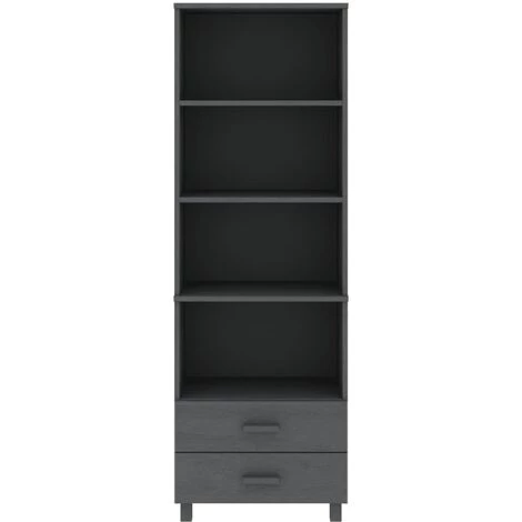 YOUTHUP Buffet Gris Foncé 60x35x180 Cm Bois Massif De Pin - Gris 5 YOUTHUP Buffet Gris Foncé 60x35x180 Cm Bois Massif De Pin - Gris – Image 5