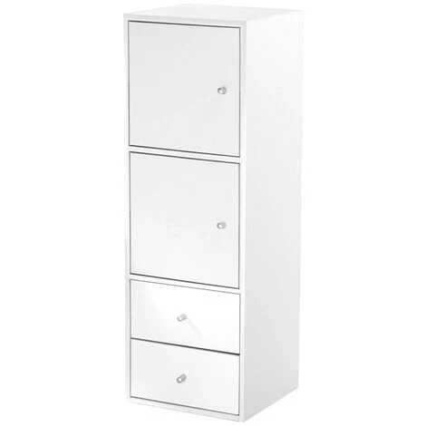 CASAME Meuble De Rangement 2 Portes Et 2 Tiroirs - L32 X P30 X H94 Cm - Casâme 1 CASAME Meuble De Rangement 2 Portes Et 2 Tiroirs - L32 X P30 X H94 Cm - Casâme