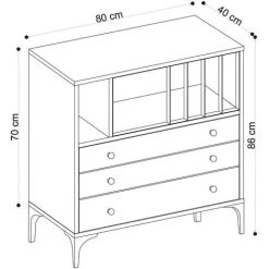 COTECOSY Buffet Haut 3 Tiroirs Et Compartiments Castel H86cm Chêne Clair - Chêne Clair 7 COTECOSY Buffet Haut 3 Tiroirs Et Compartiments Castel H86cm Chêne Clair - Chêne Clair -Buffet et enfilade Soldes 59799417 4