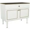 COTECOSY Buffet Bas Ascendere H76cm Blanc, Or Et Effet Marbre Noir - Multicolore