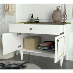 COTECOSY Buffet Bas Ascendere H76cm Blanc, Or Et Effet Marbre Noir - Multicolore -Buffet et enfilade Soldes 59799742 4