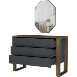 COTECOSY Ensemble Buffet Et Miroir Murale Jesse Bois Et Anthracite - Bois / Gris 8 COTECOSY Ensemble Buffet Et Miroir Murale Jesse Bois Et Anthracite - Bois / Gris -Buffet et enfilade Soldes 59800407 4