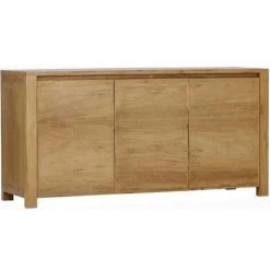 Paris Prix - Buffet 3 Portes En Teck "square" 150cm Naturel
