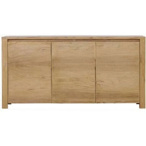 Paris Prix - Buffet 3 Portes En Teck "square" 150cm Naturel 2 Paris Prix - Buffet 3 Portes En Teck "square" 150cm Naturel – Image 2