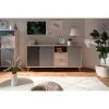 ZENZERO SHOP Buffet Rosvik Avec 3 Portes Et 2 Tiroirs En Finition Gris Soie, Gris Perle Et Anthracite