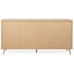 ZENZERO SHOP Buffet Rosvik Avec 3 Portes Et 2 Tiroirs En Finition Gris Soie, Gris Perle Et Anthracite -Buffet et enfilade Soldes 59803764 3