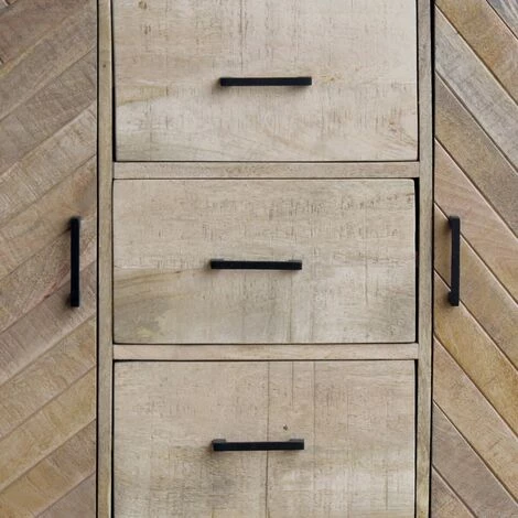 ALTOBUY MANKO - Bahut 2 Portes 3 Tiroirs En Manguier Massif - Naturel 2 ALTOBUY MANKO - Bahut 2 Portes 3 Tiroirs En Manguier Massif - Naturel – Image 2