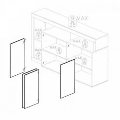 DANSMAMAISON Buffet Moderne En Bois 4 Portes Blanc Laqué Brillant/Bois Fumé - POSITANO - L 184 X L 42 X H 93 Cm - Bois 8 DANSMAMAISON Buffet Moderne En Bois 4 Portes Blanc Laqué Brillant/Bois Fumé - POSITANO - L 184 X L 42 X H 93 Cm - Bois -Buffet et enfilade Soldes 59824634 4