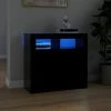 INLIFE Buffet Avec Lumières LED Noir 80x35x75 Cm