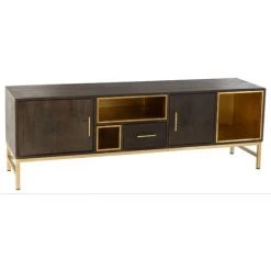 LES TENDANCES Buffet 2 Portes 1 Tiroir Bois Marron Jenifer L 180 Cm
