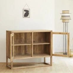 BOIS DESSUS BOIS DESSOUS Buffet En Bois De Teck 2 Portes 120 Cm - Naturel -Buffet et enfilade Soldes 59914789 3