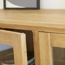 BOIS DESSUS BOIS DESSOUS Buffet En Bois De Teck 2 Portes 120 Cm - Naturel -Buffet et enfilade Soldes 59914789 4