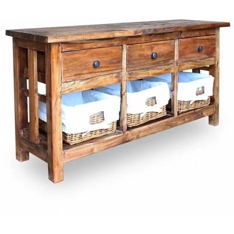 NOVA Côté De Récupération En Bois Massif 100x30x50 Cm Avec Des Paniers Amovibles 1 NOVA Côté De Récupération En Bois Massif 100x30x50 Cm Avec Des Paniers Amovibles