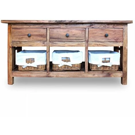 NOVA Côté De Récupération En Bois Massif 100x30x50 Cm Avec Des Paniers Amovibles 3 NOVA Côté De Récupération En Bois Massif 100x30x50 Cm Avec Des Paniers Amovibles – Image 3