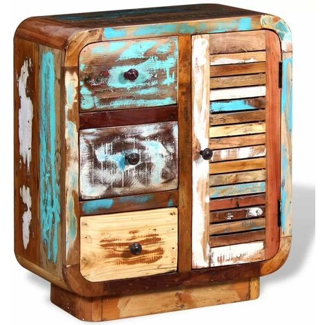 NOVA Croyeuse De Style Ancien En Bois Massif Récupéré Avec De L'anta Et Des Tiroirs Multicolores 3 NOVA Croyeuse De Style Ancien En Bois Massif Récupéré Avec De L'anta Et Des Tiroirs Multicolores – Image 3