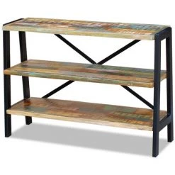 NOVA Credenza Avec Des étagères En Bois Massif Antiquises 110x35x78 Cm Multicolore -Buffet et enfilade Soldes 59996547 5