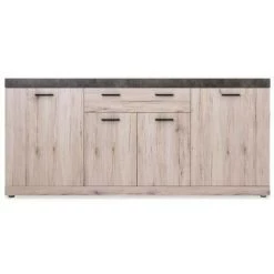 AUTRES Buffet - Décor Chene Sorrento Et Béton - Contemporain - 4 Portes - MALTA - L 200 Cm -Buffet et enfilade Soldes 60044174 3