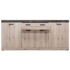 AUTRES Buffet - Décor Chene Sorrento Et Béton - Contemporain - 4 Portes - MALTA - L 200 Cm -Buffet et enfilade Soldes 60044174 5