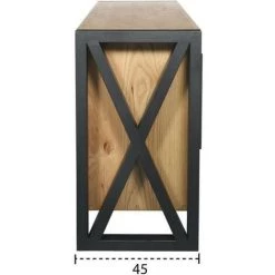 AUTRES RUDY Buffet 2 Portes 3 Tiroirs En Chene Massif Placage Chene Rustic - L 200 X P 45 X H 80 Cm -Buffet et enfilade Soldes 60044327 4
