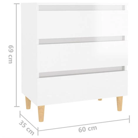 FIMEI Buffet Blanc Brillant 60x35x69 Cm Aggloméré 5 FIMEI Buffet Blanc Brillant 60x35x69 Cm Aggloméré – Image 5