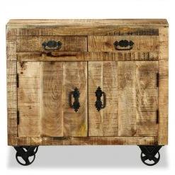 FIMEI Buffet Avec 2 Tiroirs Et 1 Armoire Bois De Manguier Brut -Buffet et enfilade Soldes 60100214 3