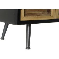 Buffet Meuble De Rangement En Bois De Sapin Marron Clair / Noir Et Verre - Longueur 120 X Hauteur 76 X Profondeur 40 Cm -PEGANE- 9 Buffet Meuble De Rangement En Bois De Sapin Marron Clair / Noir Et Verre - Longueur 120 X Hauteur 76 X Profondeur 40 Cm -PEGANE- -Buffet et enfilade Soldes 60152421 5