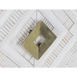 Buffet Haut Meuble De Rangement En Bois De Manguier Blanc Et Laiton Doré - Longueur 93 X Hauteur 114 X Profondeur 41 Cm -PEGANE- -Buffet et enfilade Soldes 60152486 4