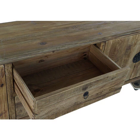 Buffet Meuble De Rangement En Bois Recyclé Coloris Marron - Longueur 240 X Hauteur 65 X Profondeur 44 Cm -PEGANE- 4 Buffet Meuble De Rangement En Bois Recyclé Coloris Marron - Longueur 240 X Hauteur 65 X Profondeur 44 Cm -PEGANE- – Image 4