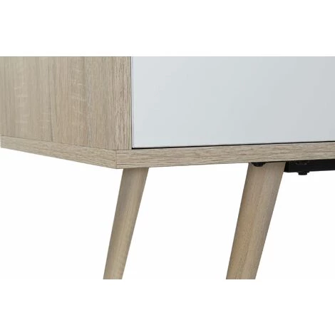 Buffet Meuble De Rangement En MDF Coloris Blanc / Naturel Et Métal - Longueur 170 X Hauteur 76 X Profondeur 45 Cm -PEGANE- 5 Buffet Meuble De Rangement En MDF Coloris Blanc / Naturel Et Métal - Longueur 170 X Hauteur 76 X Profondeur 45 Cm -PEGANE- – Image 5