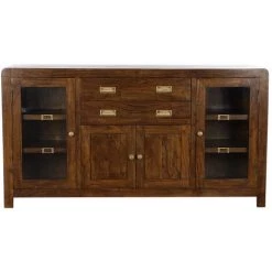 Buffet Meuble De Rangement En Acacia Coloris Marron - Longueur 150 X Hauteur 90 X Profondeur 40.5 Cm -PEGANE- -Buffet et enfilade Soldes 60153395 2