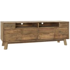 Buffet Meuble De Rangement En Pin Coloris Naturel - Longueur 180 X Hauteur 78 X Profondeur 48 Cm -PEGANE-