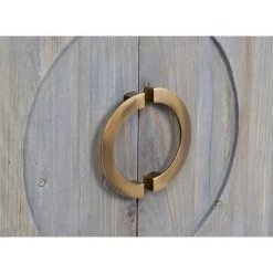 Buffet Meuble De Rangement En Peuplier Coloris Marron Et Métal Doré - Longueur 150 X Hauteur 80 X Profondeur 50 Cm -PEGANE- -Buffet et enfilade Soldes 60153509 3