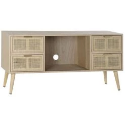Buffet Meuble De Rangement En Paulownia Et MDF Coloris Naturel - Longueur 120 X Hauteur 60 X Profondeur 42 Cm -PEGANE-