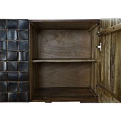 Buffet Meuble De Rangement En Bois De Manguier Marron Foncé Et Métal Doré - Longueur 160 X Hauteur 80 X Profondeur 45 Cm -PEGANE- -Buffet et enfilade Soldes 60153560 3