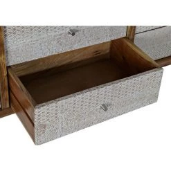 Buffet Meuble De Rangement En Bois D'acacia Coloris naturel/crème - Longueur 175 X Hauteur 77 X Profondeur 40 Cm -PEGANE- -Buffet et enfilade Soldes 60154447 3