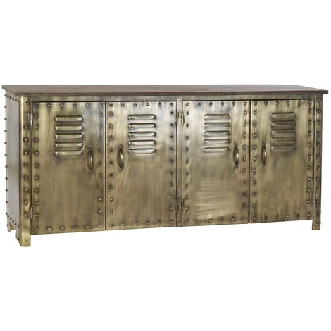 Buffet Meuble De Rangement En Métal Coloris Doré - Longueur 152 X Hauteur 69 X Profondeur 35 Cm -PEGANE- 1 Buffet Meuble De Rangement En Métal Coloris Doré - Longueur 152 X Hauteur 69 X Profondeur 35 Cm -PEGANE-