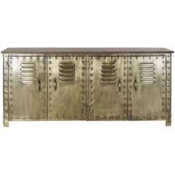 Buffet Meuble De Rangement En Métal Coloris Doré - Longueur 152 X Hauteur 69 X Profondeur 35 Cm -PEGANE- 6 Buffet Meuble De Rangement En Métal Coloris Doré - Longueur 152 X Hauteur 69 X Profondeur 35 Cm -PEGANE- -Buffet et enfilade Soldes 60154475 2