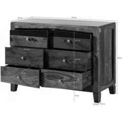 MASSIVMOEBEL24.DE ANCONA Sideboard #220 110x45x80 Sheesham Dunkelbraun Lackier - Brun -Buffet et enfilade Soldes 60155018 4